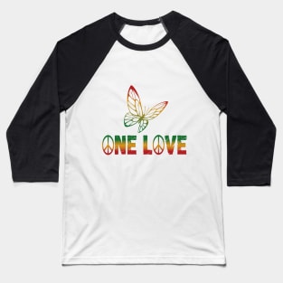 One Love Peace Rasta Reggae Jamaica Rastafari Roots Baseball T-Shirt